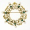 Vintage Victorian Revival 14k Gold Turquoise & Pearl Open Circle Brooch Pendant