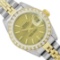 Rolex Ladies 18K Two Tone Gold And Steel Champagne Index Diamond Bezel Datejust