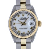 Rolex Ladies 2T Yellow Gold & Stainless Steel White Roman 26MM