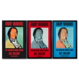American Indian Series 3 Piece Set (Black Red & Blue) by Warhol (1928-1987)
