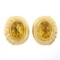 Vintage 14K Gold 11 ctw Large Oval Bezel Citrine Polished Frame Clip On Earrings