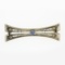 Antique 14k Yellow Gold Square Blue Montana Sapphire & Pearl Open Bar Pin Brooch