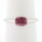 18k White Gold 0.81 ctw GIA Cushion Padparadscha Sapphire Bezel Solitaire Ring