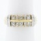 Modern 14k TT Gold 1.10 ctw Princess Cut Diamond 7.40mm Wide Dual Row Band Ring
