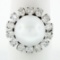 Vintage 18k White Gold 12.7mm South Sea Pearl 2.10 ctw Marquise Diamond Halo Rin