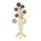 Unique Vintage 14k Gold Custom Star Garnet Emerald Diamond Bundle Bouquet Brooch