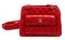 Chanel Red Lambskin CC Front Pocket Shoulder Bag