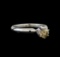 14KT White Gold 0.70 ctw Round Cut Fancy Brown Diamond Solitaire Ring