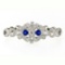 Antique Art Deco Platinum GIA Round Diamond Sapphire Infinity Leaf Link Bracelet