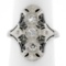 Antique Art Deco 18K White Gold.35 ctw Diamond Domed Etched Filigree Dinner Ring