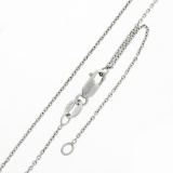 Antique Platinum 0.42 ctw European Diamond Solitaire Pendant w/ Adjustable Chain