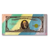 10 Dollar Bill (Gold) by Steve Kaufman (1960-2010)