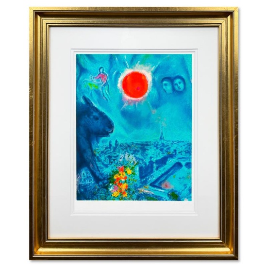 The Sun Over Paris by Chagall (1887-1985)
