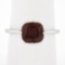 NEW 14k White Gold 2.5 ctw Cushion Rhodolite Garnet Prong Open Work Solitaire Ri