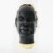 Vintage 14k Yellow Gold Carved Face Detailed Blackamoor Ring w Open Work Setting