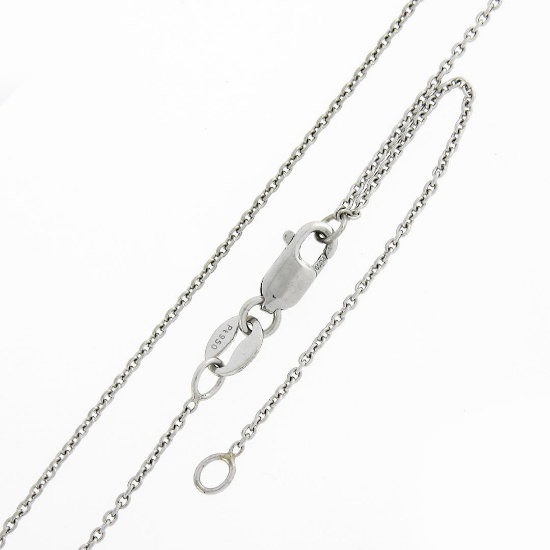 Antique Platinum 0.42 ctw European Diamond Solitaire Pendant w/ Adjustable Chain
