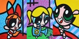 MORAIS THE POWERPUFF GIRLS (TRIPTYCH) SIGNED ORIGINAL ACRYLIC