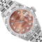 Rolex Ladies Stainless Steel Salmon Diamond Date Wristwatch 26MM