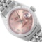 Rolex Ladies Stainless Steel Salmon Roman 18K White Gold Fluted Bezel Datejust