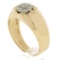 Men's 14K TT Gold 0.20 ctw Round Brilliant Diamond Belcher Cluster Solitaire Rin