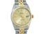 Rolex Mens 2T 14K Yellow Gold And Stainless Steel Champagne Index Datejust