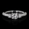 0.50 ctw SI2 CLARITY CENTER Diamond 18K White Gold Ring (1.38 ctw Diamonds) GIA