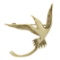 Vintage 14K Gold Detailed Textured Polished Flying Bird Pin Brooch Pendant