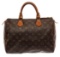 Louis Vuitton Brown Monogram Leather Speedy 30 Satchel Bag