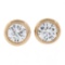 New 14k Rose Gold 0.47 ctw Martini Bezel Round Brilliant Diamond Stud Earrings