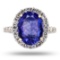 4.77 ctw Tanzanite and 1.71 ctw Diamond 18K White Gold Ring