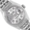 Rolex Ladies Stainless Steel Quickset Sapphire Silver Diamond Datejust Hidden Cl