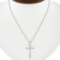 Solid White Gold 0.30 ctw Round Diamond Cross Pendant & 18