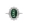 14kt WG Green Sapphire & Dia Halo Ring ring