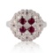 0.66 ctw Ruby and 0.70 ctw Diamond Platinum Ring