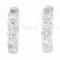 NEW Classic 14k White Gold 1.23 ctw 10 Round Diamond 15.7mm Huggies Hoop Earring