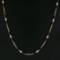Vintage 18k Gold 4.8mm Pearl & Blue Enamel Bead on Textured Wheat Chain Necklace