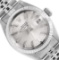 Rolex Ladies Stainless Steel Silver Index Fluted Bezel Date Wristwatch