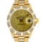 Rolex Ladies 18K Yellow Gold Champagne Index And Diamond Bezel President Wristwa