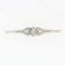 Antique Edwardian Platinum Top 18k Gold 0.55 ctw Diamond Milgrain Bar Pin Brooch