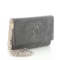 Chanel Black Ivory Striped Denim Timeless Wallet on Chain