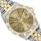 Rolex Mens Two Tone Champagne Index Dial Pyramid Diamond Bezel With Rolex Box