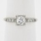 Vintage 14k Gold Palladium .54 ctw Old European Diamond Solitaire Engagement Rin