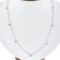 NEW 14K White Gold 1.31 ctw Station Princess Diamond by the Yard Chain Necklace