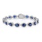 11.58 ctw Blue Sapphire and 1.64 ctw Diamond Platinum Bracelet