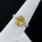 3.09 ctw UNHEATED Yellow Sapphire and 0.43 ctw Diamond 18K White and Yellow Gold