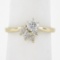 14K Yellow Gold 0.67 ctw Prong Round Solitaire w/ Marquise Diamond Spray Ring