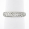 18K TT Gold 0.65 ctw Round Pave 3 Row Diamond Domed Stackable Wedding Band Ring