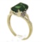 Vintage 10K Yellow Gold 2.64 ctw Emerald Cut Green Tourmaline Solitaire Band Rin
