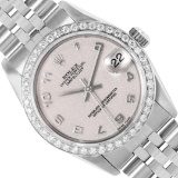 Rolex Midzie 31MM Quickset Cream Arabic Dial With Diamond Bezel Datejust Wristwa