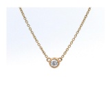 14k YG Solitare Necklace 0.15 cts.